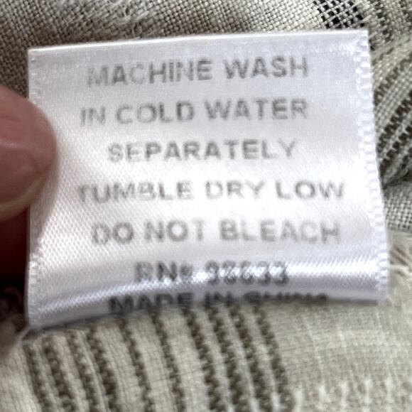 Kleen 100% Linen 3/4 Sleeve Plaid Top Boxy Cut High Low Minimalist Womens M - Picture 9 of 9